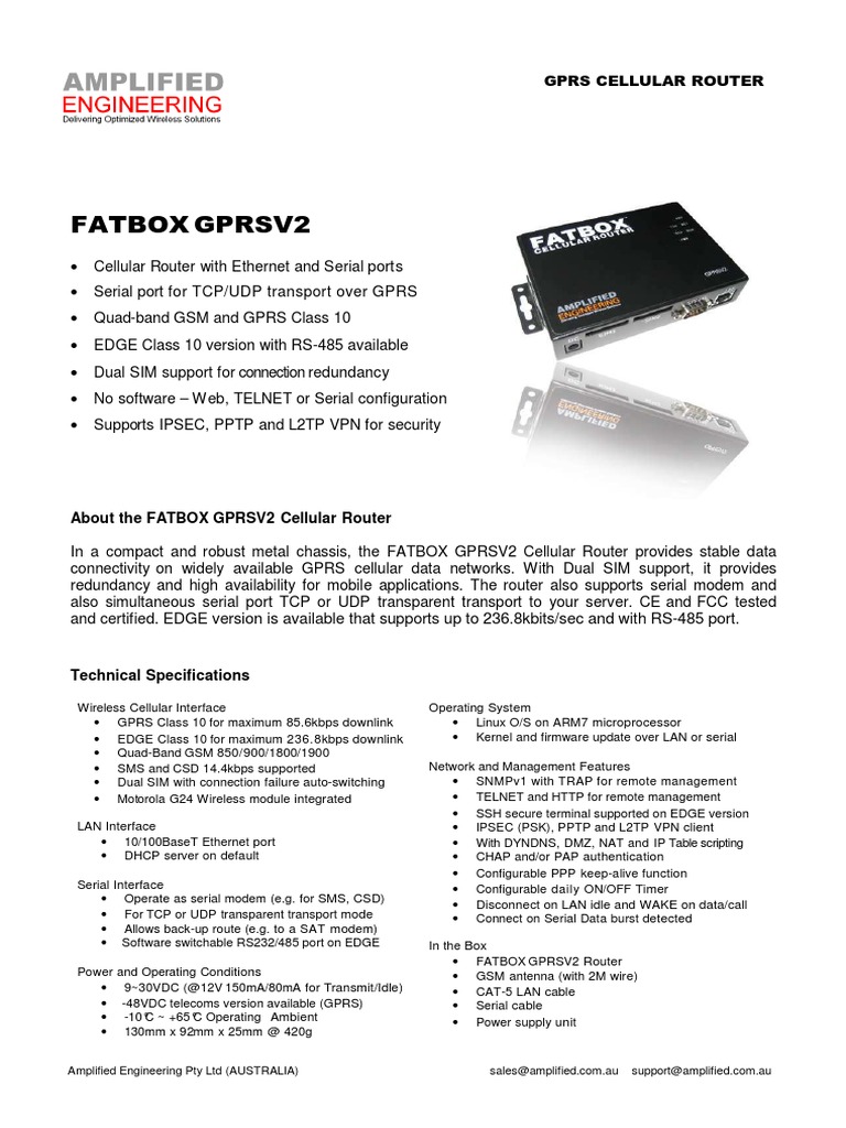 Fatbox Gprsv2 Router | PDF | Router (Computing) | General Packet Radio ...