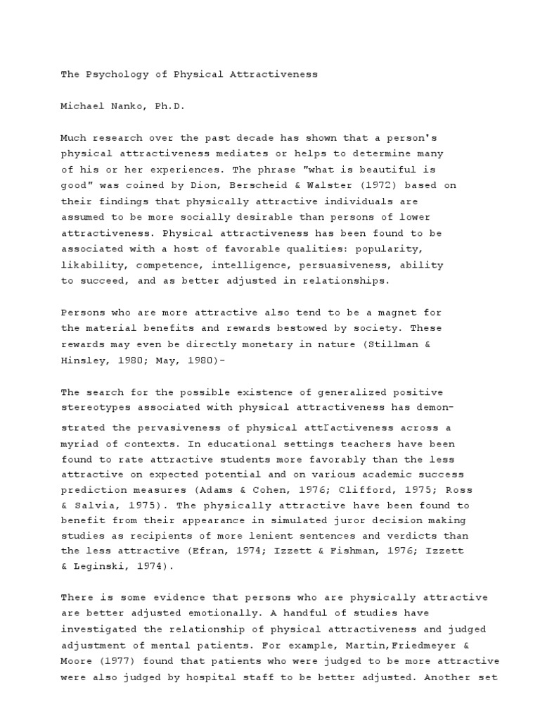 Attractiveness psychology essay image
