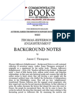 Press Release: Thomas Jefferson's Enlightenment Background Notes