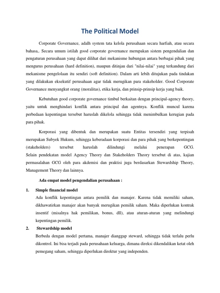 The Political Model | PDF | Politik