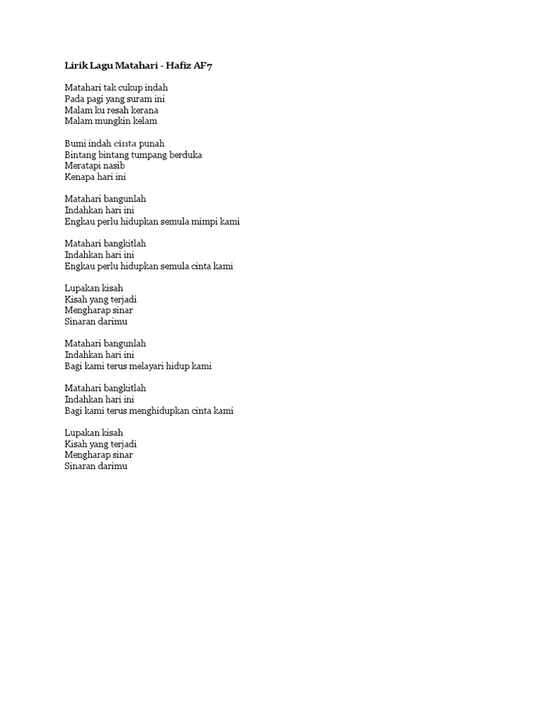 Lirik Lagu Cukup Indah