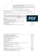 Encuesta para La Evaluación de La Eficiencia Docente en El Aula de Clase