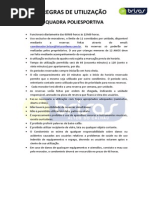 Quadra Poliesportiva - Utilização