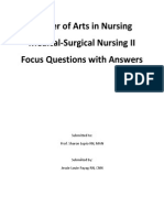 Master of Arts in Nursing Medical-Surgical Nursing II Focus Questions With Answers