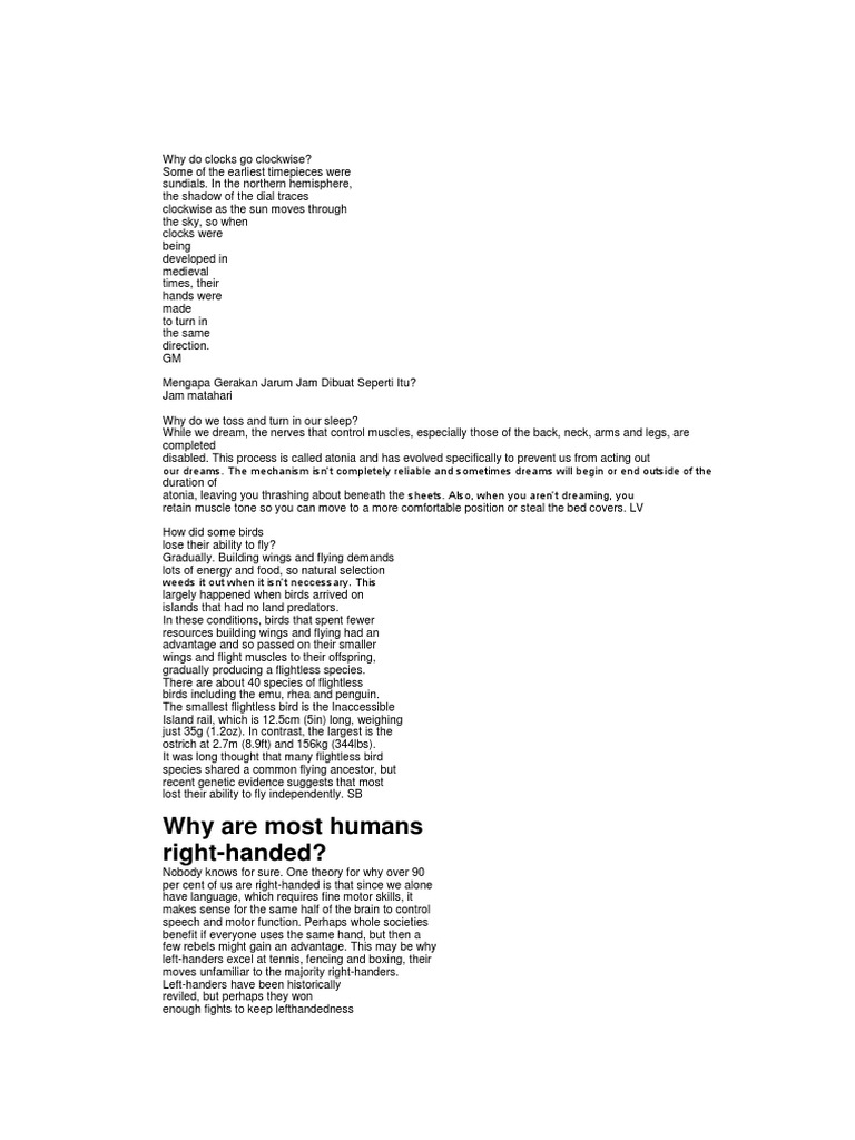 Why Do Clocks Go Clockwise PDF Clock Nature