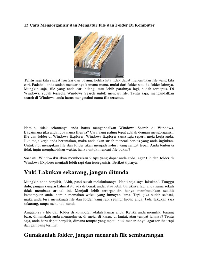 Cara Efektif Mengatur File dan Folder | PDF