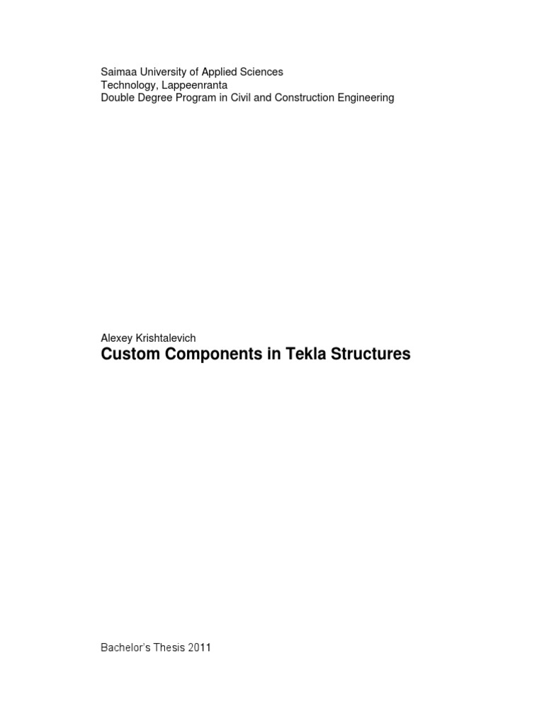 Custom Components in Tekla Structures | PDF