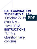 Bar Examination 2013remedial Law