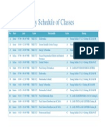 My Schedule of Classes: No. Hari Jam Kode Matakuliah Kelas Ruang