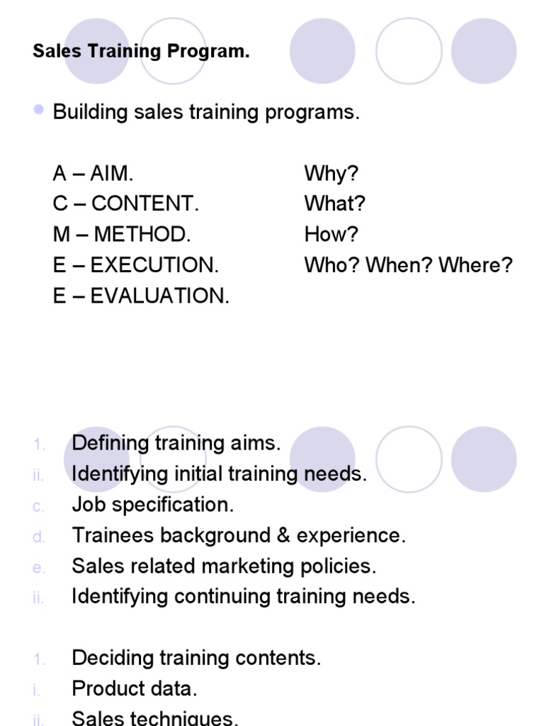 Sales Training Program Overview | PDF