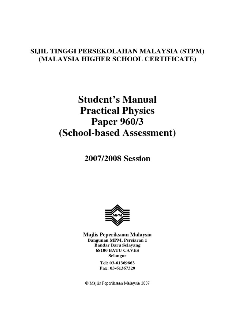 STPM 2007-2008 Experiment List  Series And Parallel 