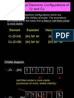 The Anomalous Electronic Configurations of CR and Cu