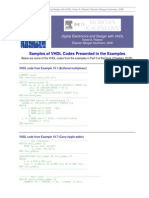 Samples of VHDL Codes Presented in The Examples