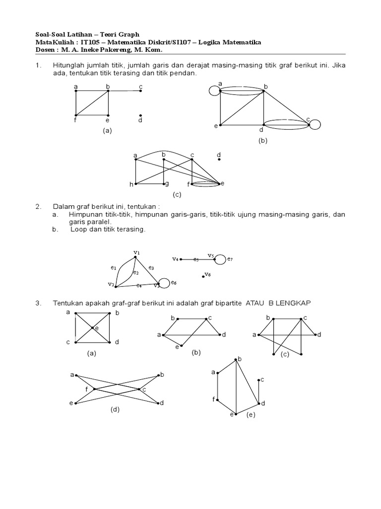 Soal Soal Latihan It105 Teori Graph