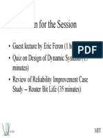Reliability Engineering Session Plan Includes Guest Lecture, Quizzes, Case Studies