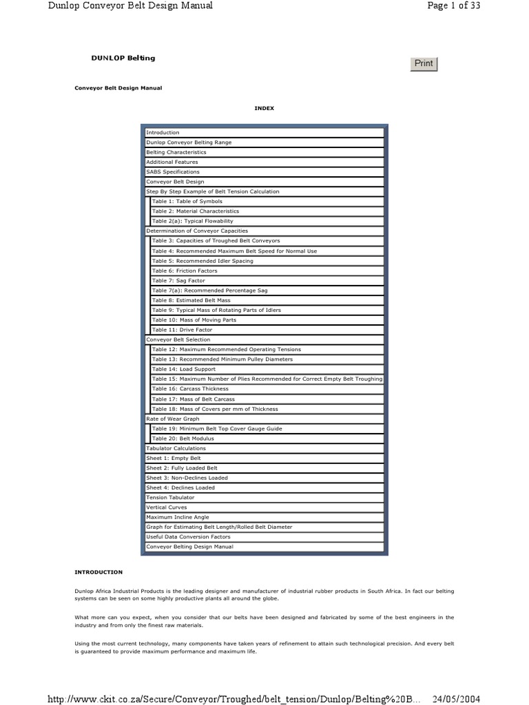 07 CB Conveyor Belt Design Manual PDF Belt (Mechanical) Tension (Physics)