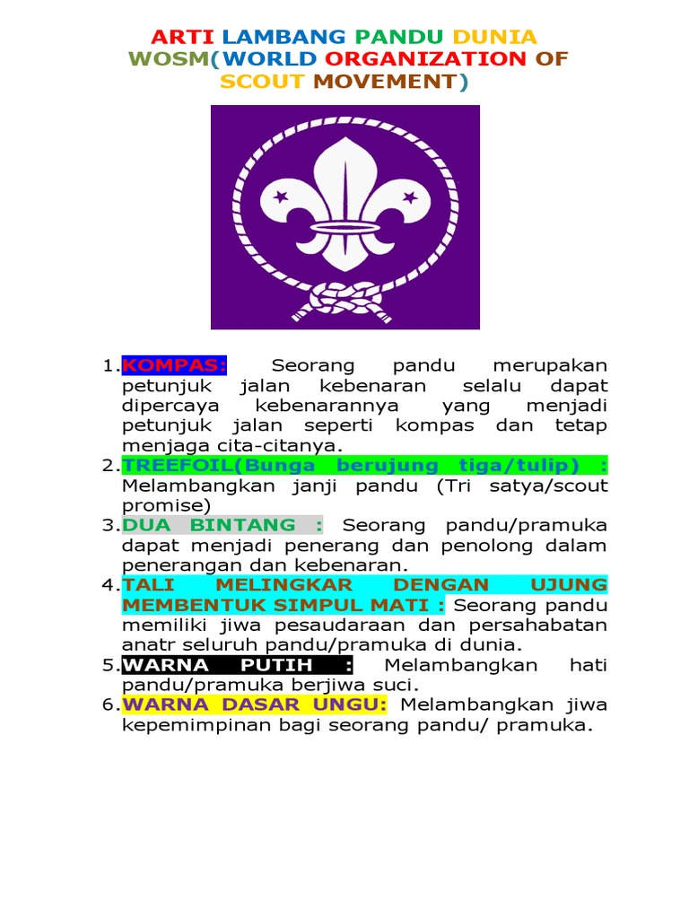 Tanda Pandu Dunia Pramuka Info GTK