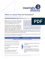 When Is A Good Time For Evaluation?