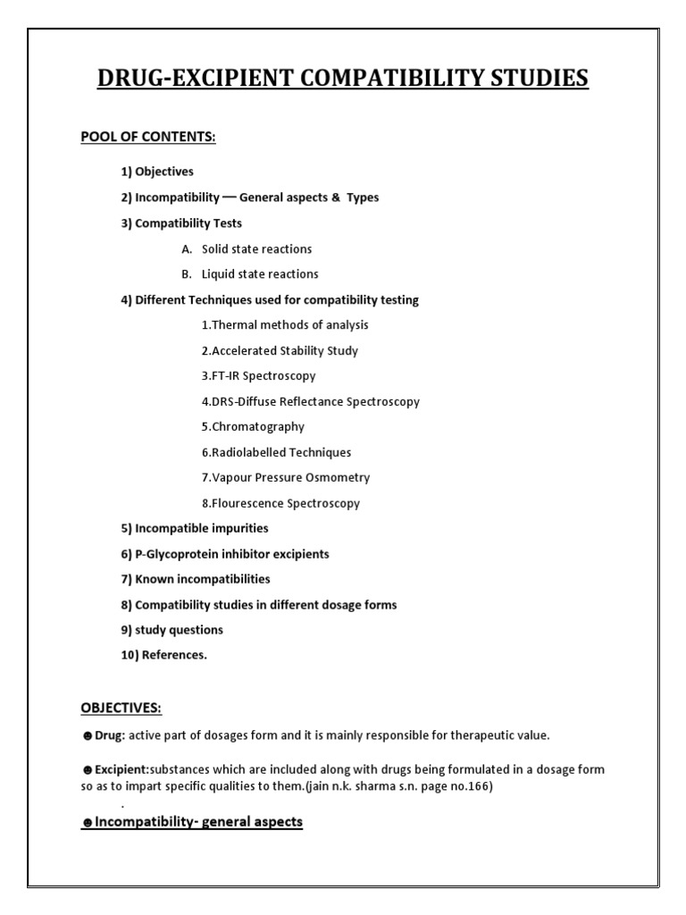 Drug Excipient Compatibility Study | PDF | Differential Scanning ...