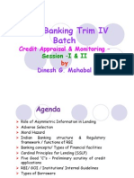 MBA-Banking Trim IV Batch: Credit Appraisal & Monitoring