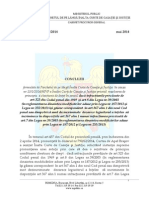 Nr. 974/C/1370/III 5/2014 Mai 2014: Ministerul Public Parchetul de Pe Lângă Înalta Curte de Casaţie Şi Justiţie