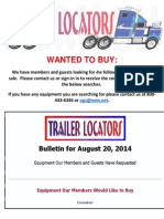 Wanted to Buy Bulletin - August 20, 2014