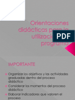 Orientaciones Didácticas Para La Utilización Del Programa