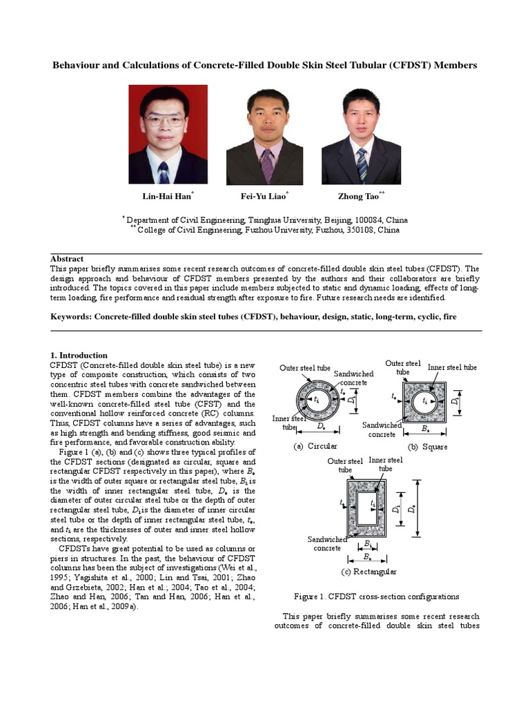 Behavior and Calculations of Concrete-Filled Double Skin Steel Tubular ...