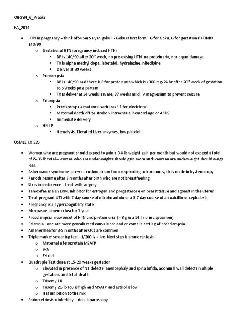 Obgyn notes Medical Specialties Clinical Medicine