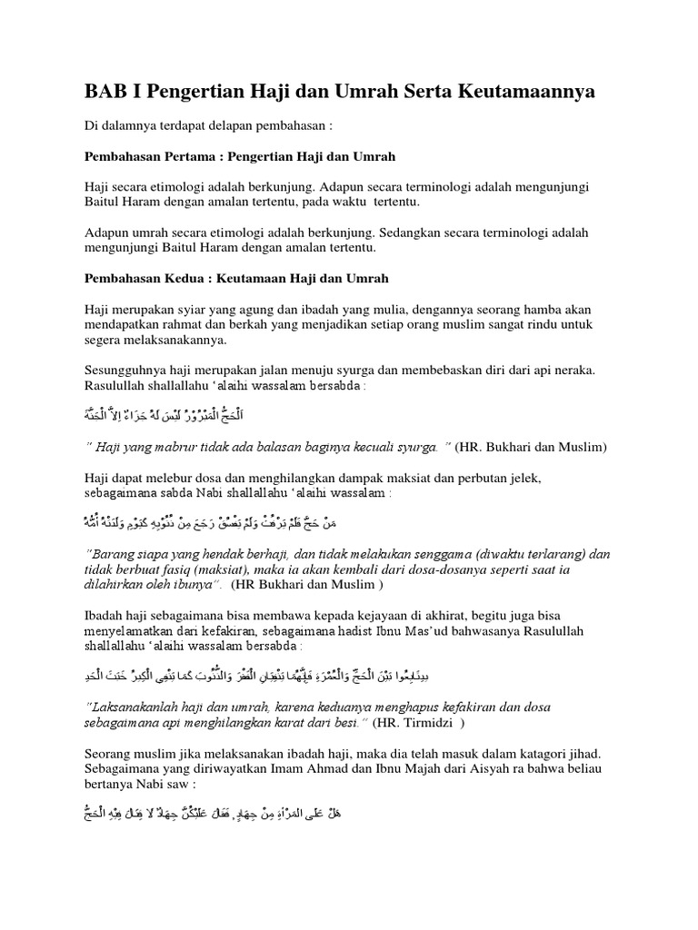 Materi Haji Dan Umrah Fiqih Kelas x Man