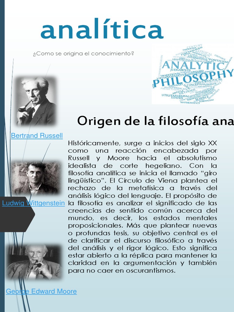 Filosofía Analítica PDF Ludwig Wittgenstein Filosofía Analítica