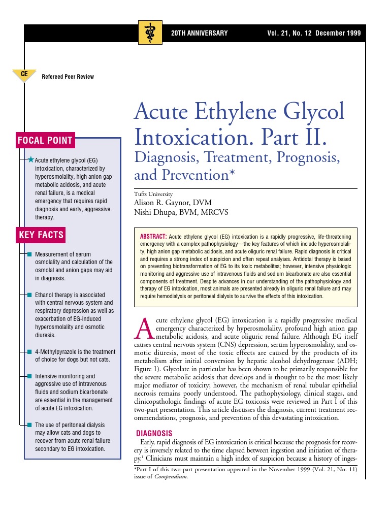Acute Ethylene Glycol İntoxication.Part II. | Medical Specialties ...
