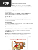 Alimentos de Origen Animal y Vegetal