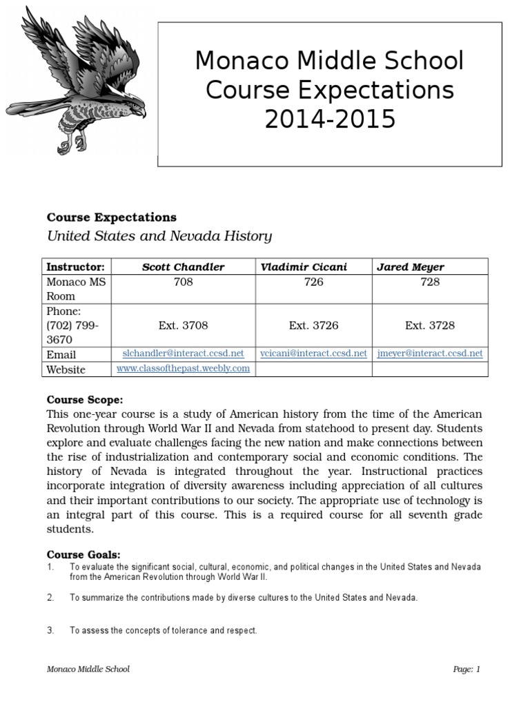 2014-2015 Courseexpectations | PDF | Homework | Schools