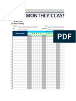 Monthly Class Attendance