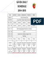 Daily Schedule 2014-2015