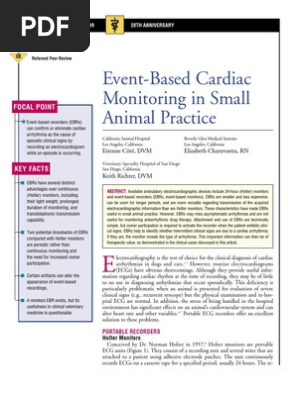 C F Event Based Cardiac Monitoring In Small Animal Practice