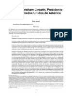 Carta A Abraham Lincoln, Presidente de Los Estados Unidos de América - Marx