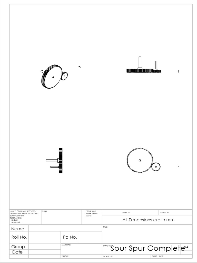 Spur Spur Complete Technical Drawing | PDF