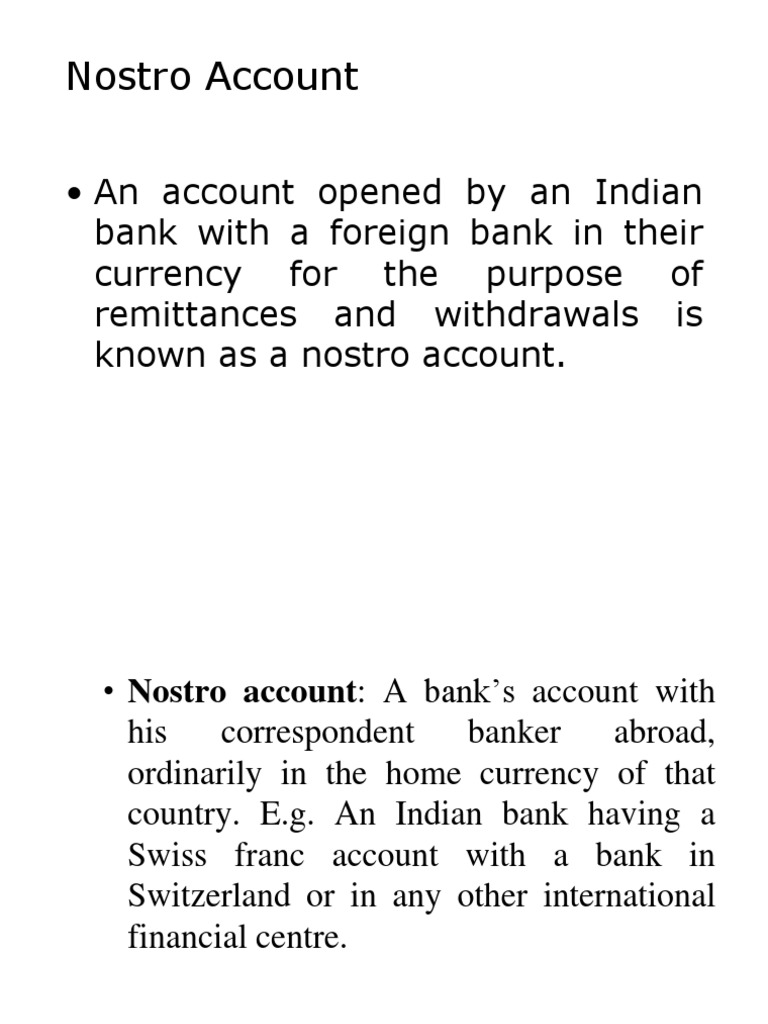 Understanding Nostro and Vostro Accounts | PDF