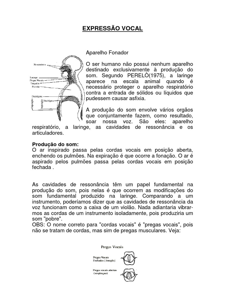 Exercicios De Expressão Vocal Pdf Voz Humana Canto