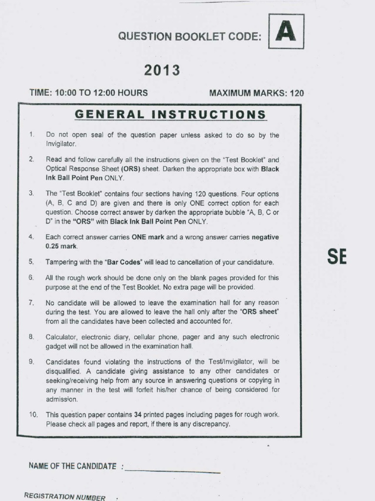IITD Mba PT SAMPLE PAPER 2013 PDF | PDF