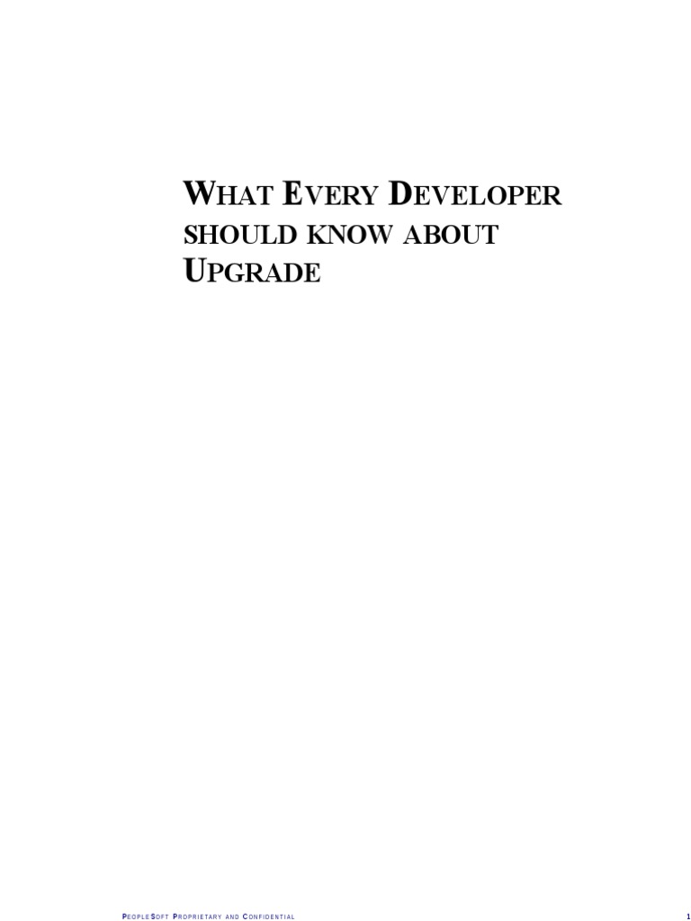 Developer's Guide to PeopleSoft Upgrades | PDF | Software Engineering ...