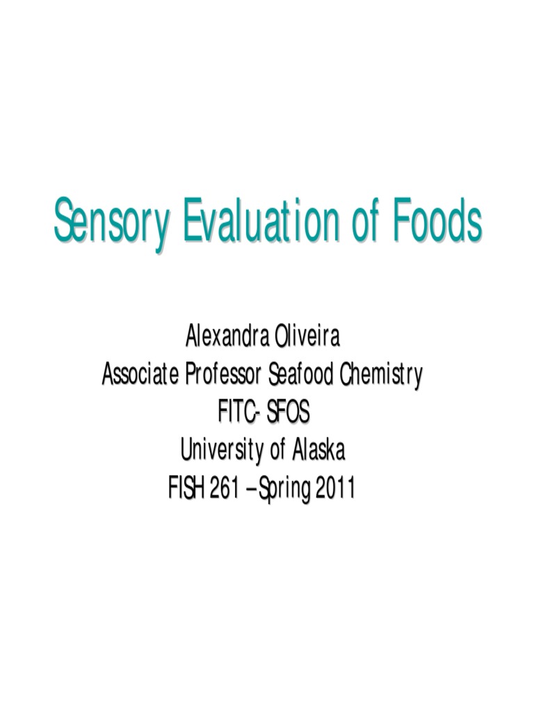 Sensory Evaluation in Food Science | PDF | Senses | Taste