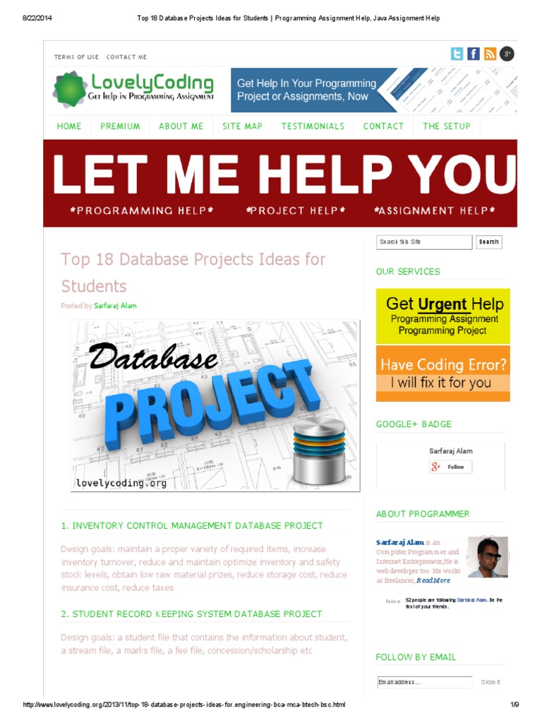 Good ideas for database project picture