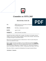 Committee On NFPA 2001: Memorandum
