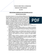 Proyectos de Curso para Redes de Computadoras - 2014