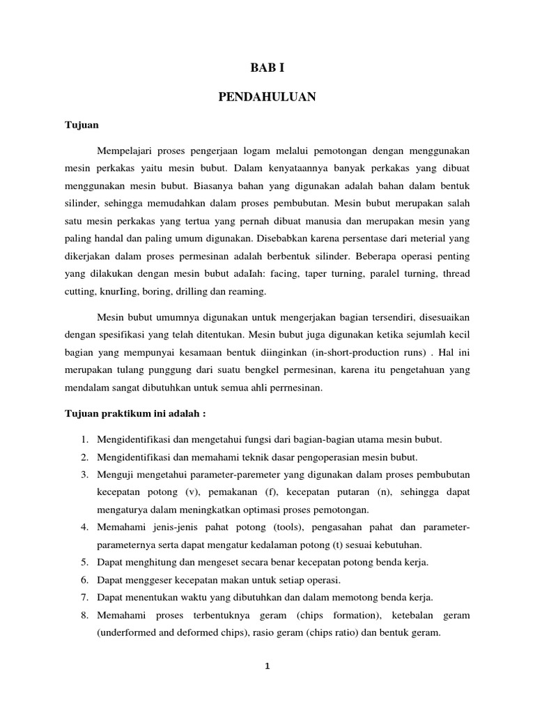 Laporan Praktek Bubut