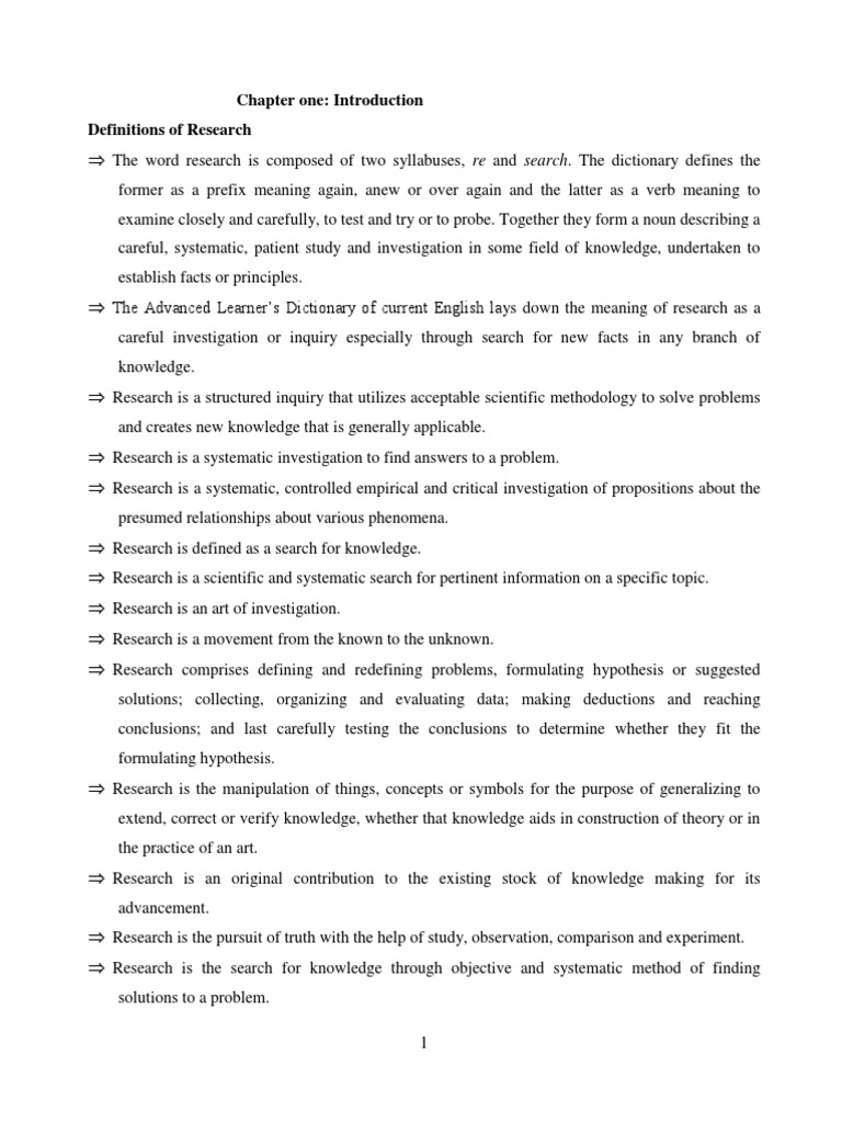 parts of chapter 1 in research apa format