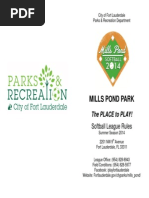 Mills Pond Park Softball_rules